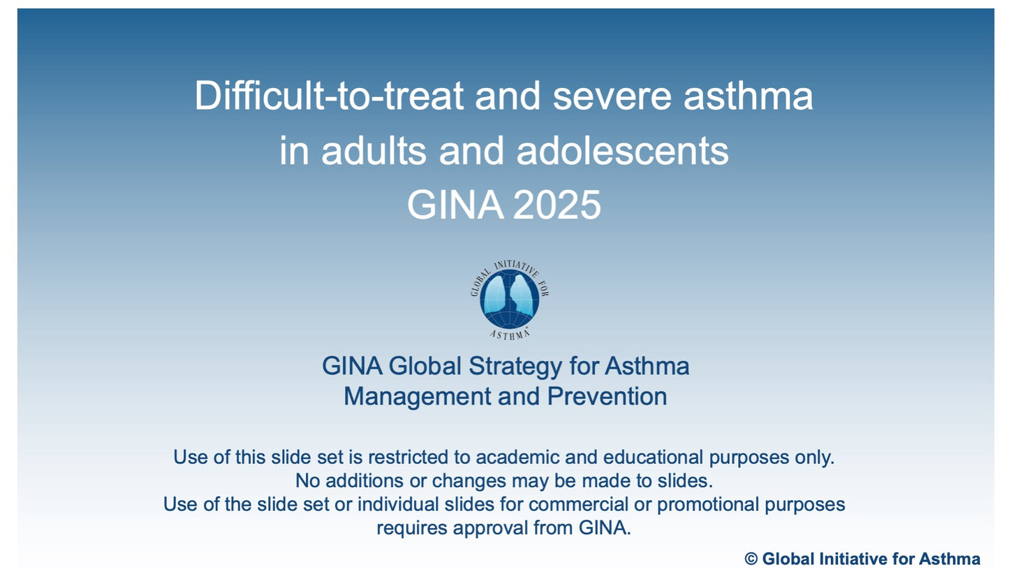 2025 GINA Severe Asthma Slide Set